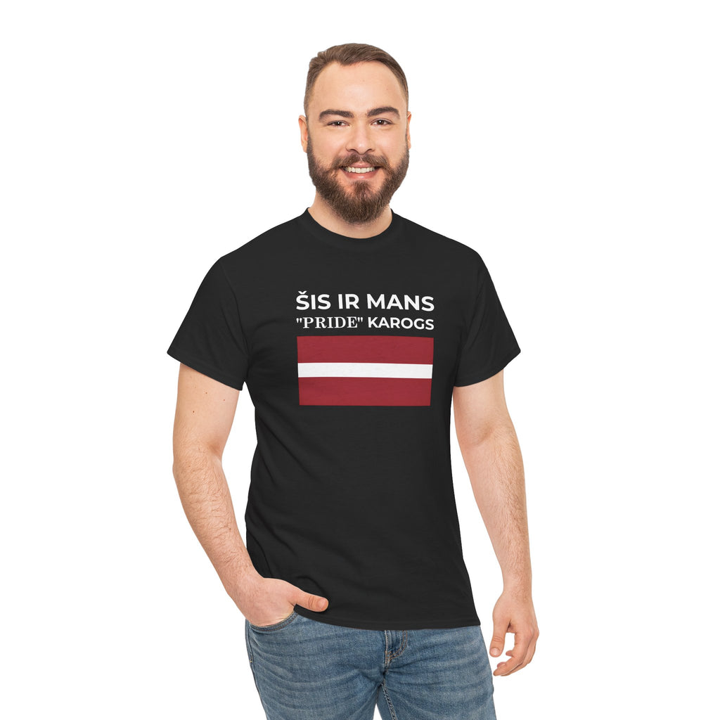 Latvian Pride Flag T‑Shirt ( Small Print ) — "Šis ir mans 'Pride' karogs" Tee