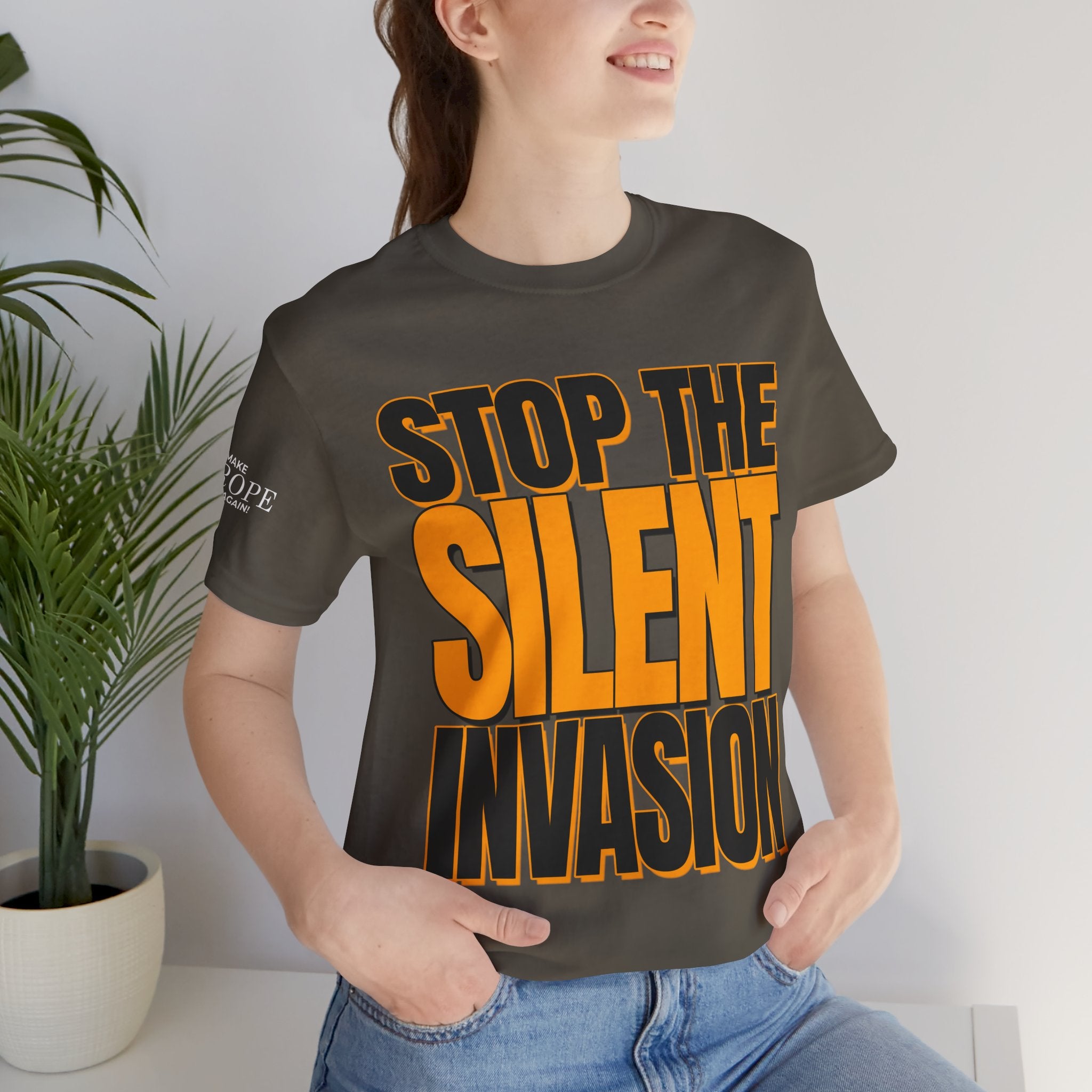 Stop the Silent Invasion Unisex Tee, Awareness Tee, Casual Wear, Protest Shirt, Gift for Activists, Modern Graphic Tee - Mega Movement