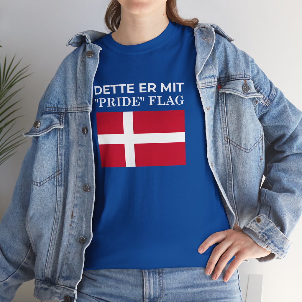 Danish Flag 'Dette er mit 2Pride2 Flag' T-Shirt ( Small Print )