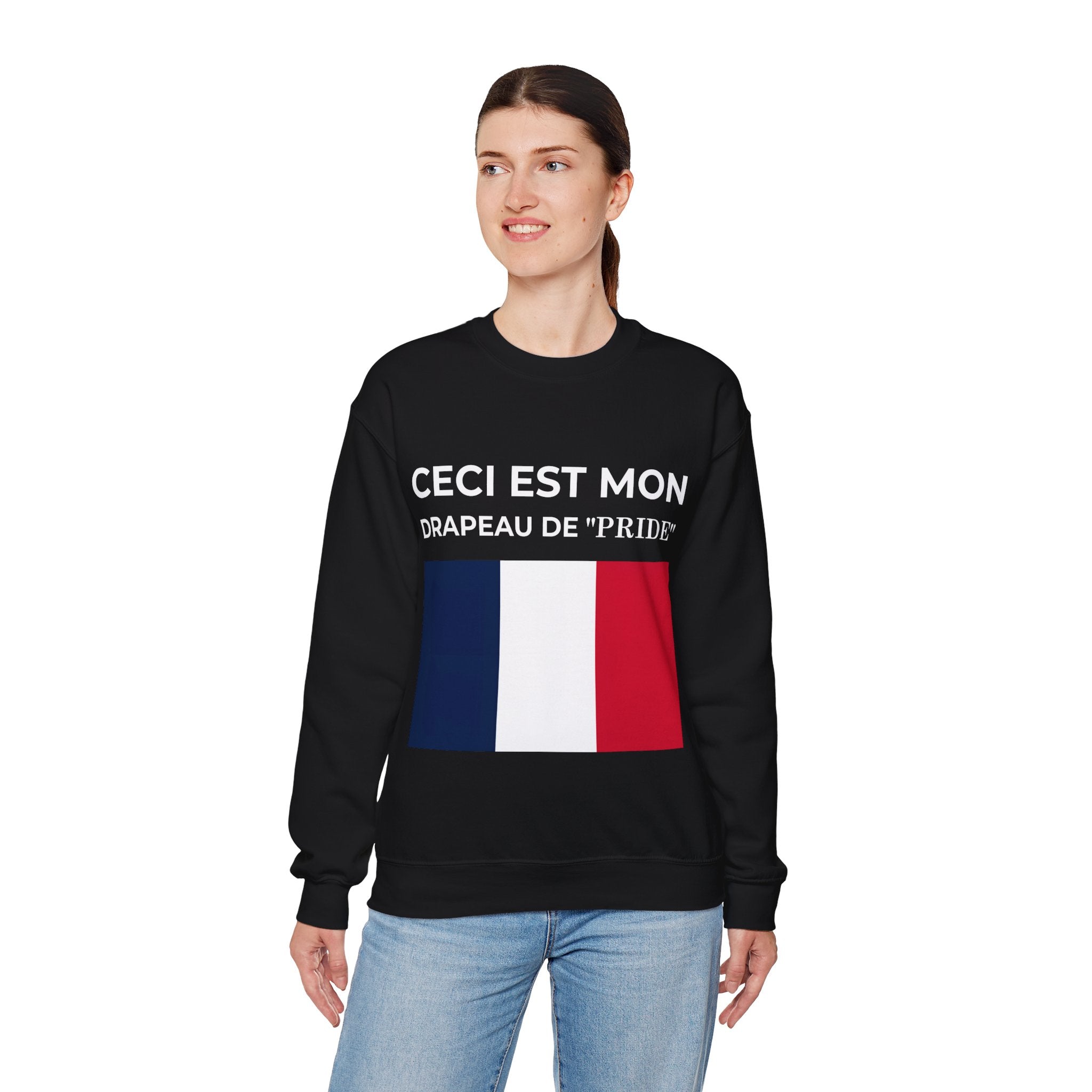 French Pride Flag Crewneck Sweatshirt - Unisex Heavy Blend™ Sweatshirt, Comfortable Casual Wear - Mega Movement