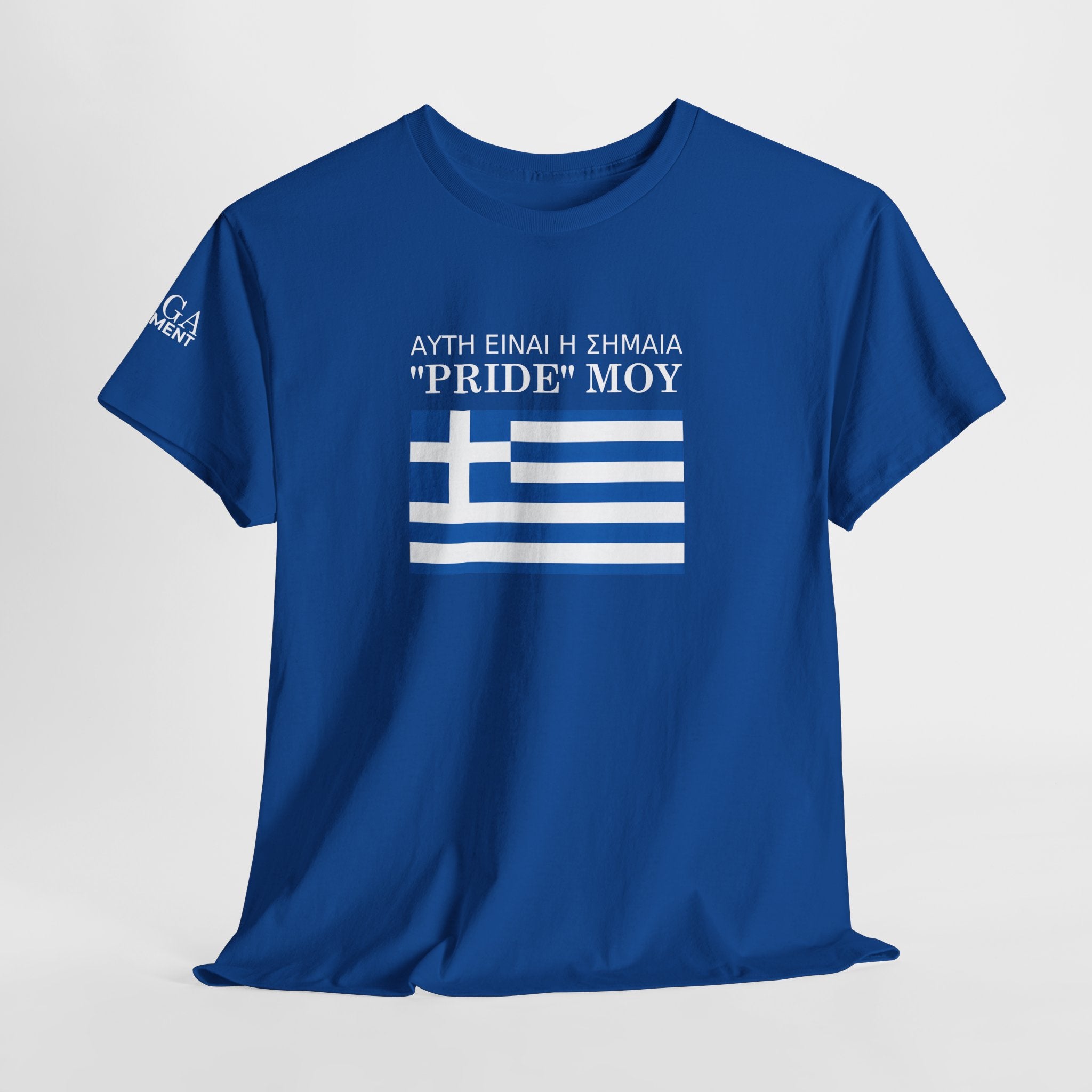 Greek Flag 'Pride Moy' Tee ( Small Print ) — Greek Heritage Pride T‑Shirt