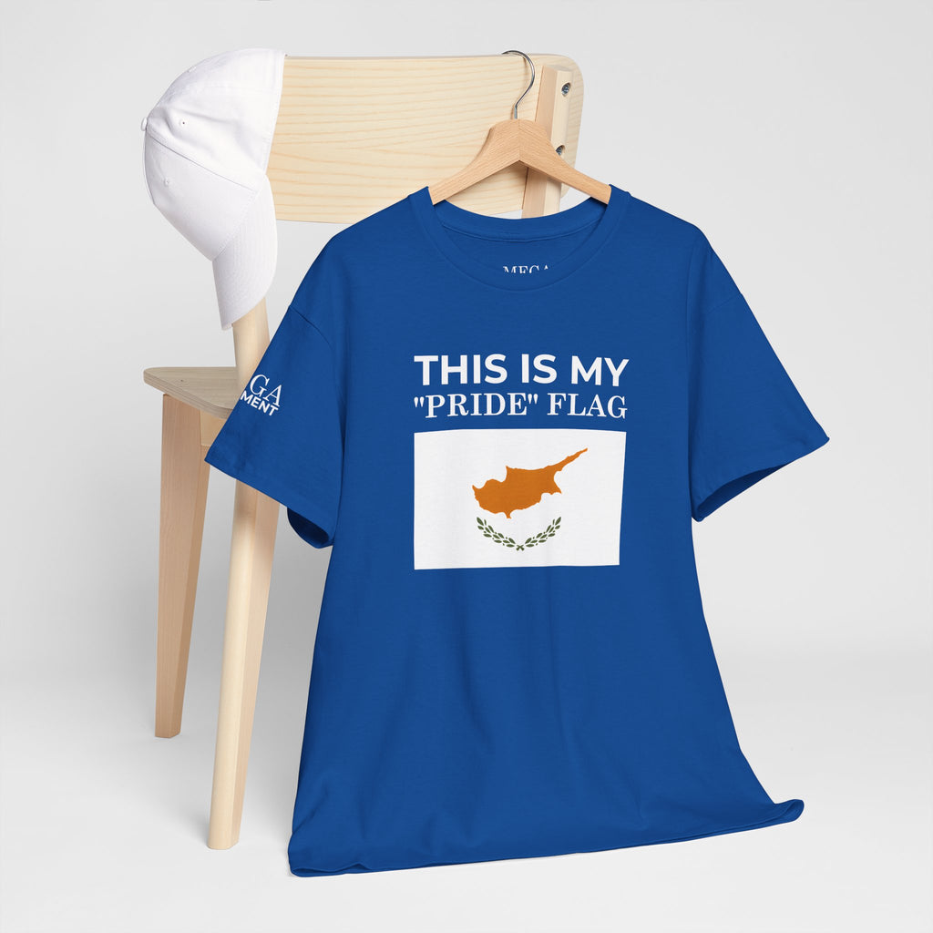 Cyprus Flag Tee ( Small Print ) - "This Is My 'Pride' Flag" Patriotic Cotton T-Shirt