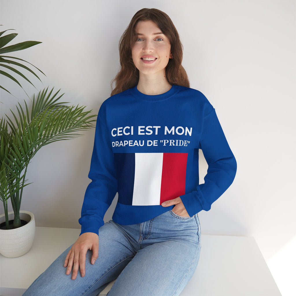 French Pride Flag Crewneck Sweatshirt - Unisex Heavy Blend™ Sweatshirt, Comfortable Casual Wear - Mega Movement