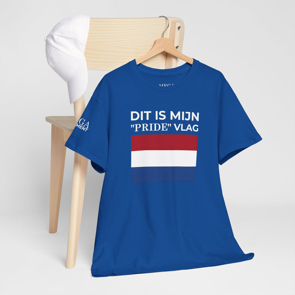 Dutch Pride Flag T-Shirt ( Small Print ) — "Dit Is Mijn 'Pride' Vlag" Cotton Tee