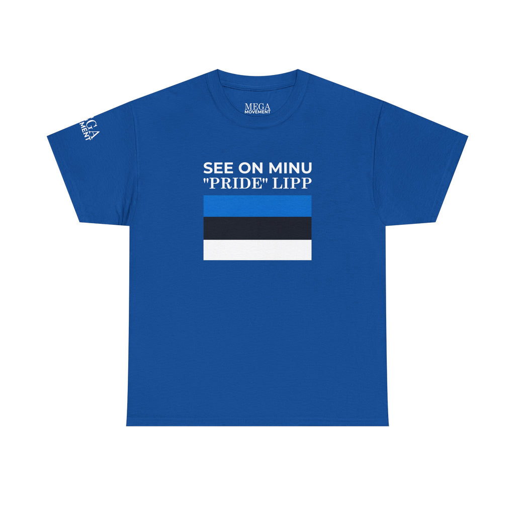 See On Minu 'Pride' Lipp T‑Shirt ( Small Print ) — Blue White Stripe Pride Tee