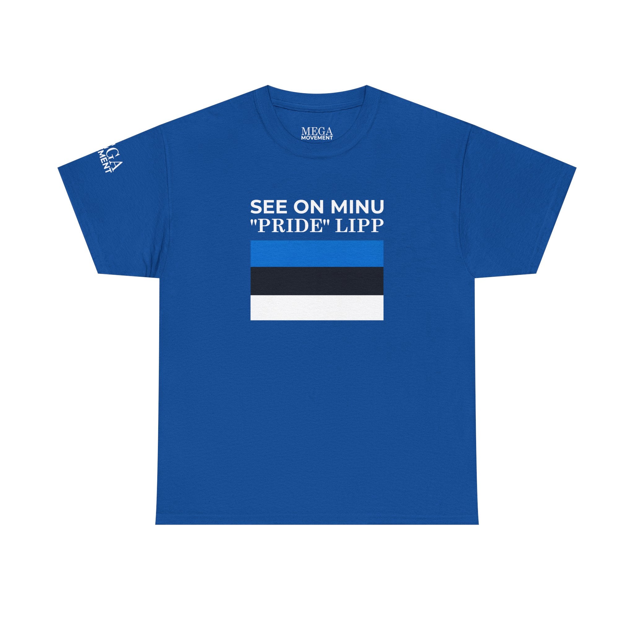 See On Minu 'Pride' Lipp T‑Shirt ( Small Print ) — Blue White Stripe Pride Tee