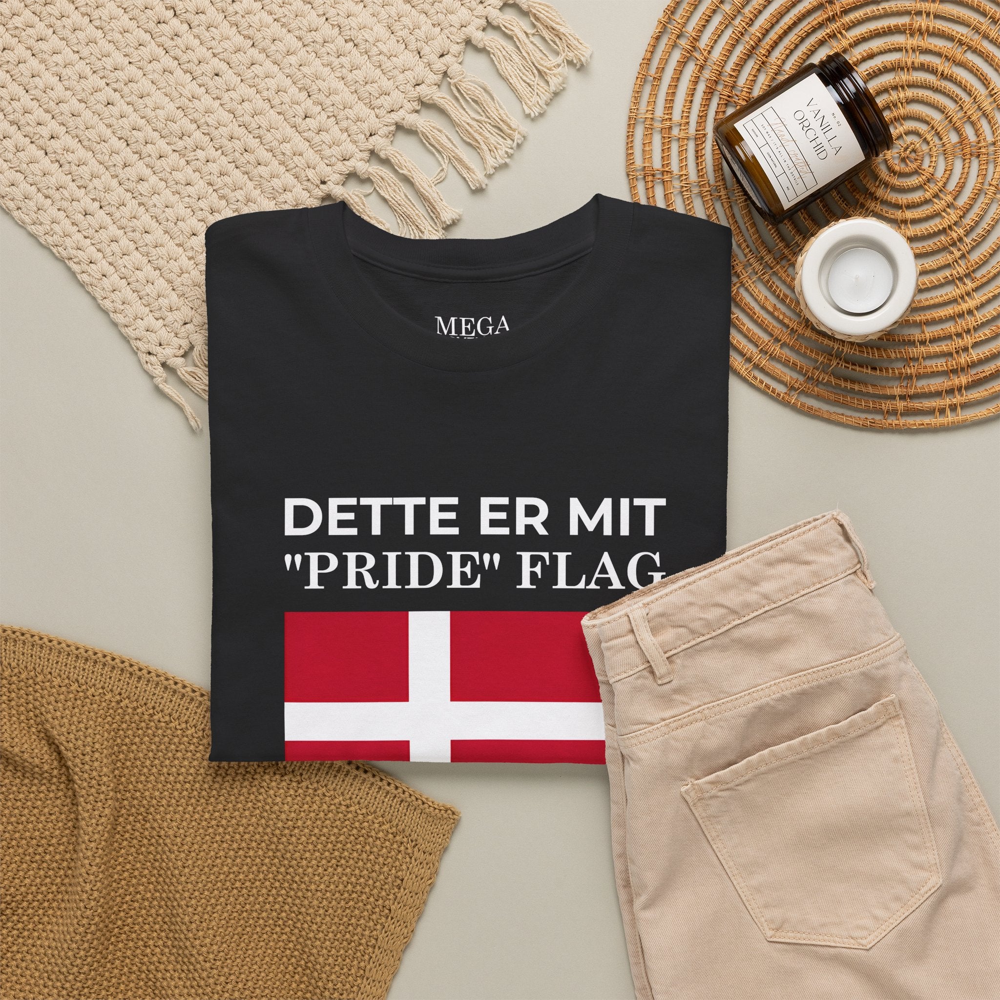 Danish Flag 'Dette er mit 2Pride2 Flag' T-Shirt ( Small Print )