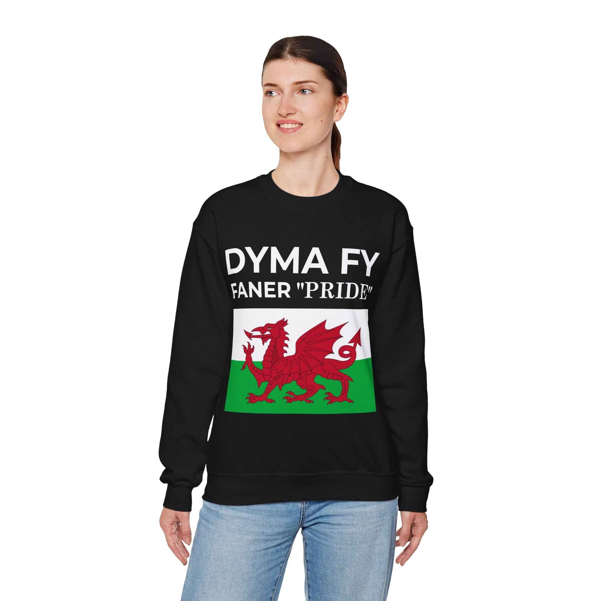 Welsh Pride Sweatshirt for Welsh Heritage Lovers, Unisex Cozy Crewneck, Perfect for Celebrations, Gifts, Casual Wear, Dyma Fy Design