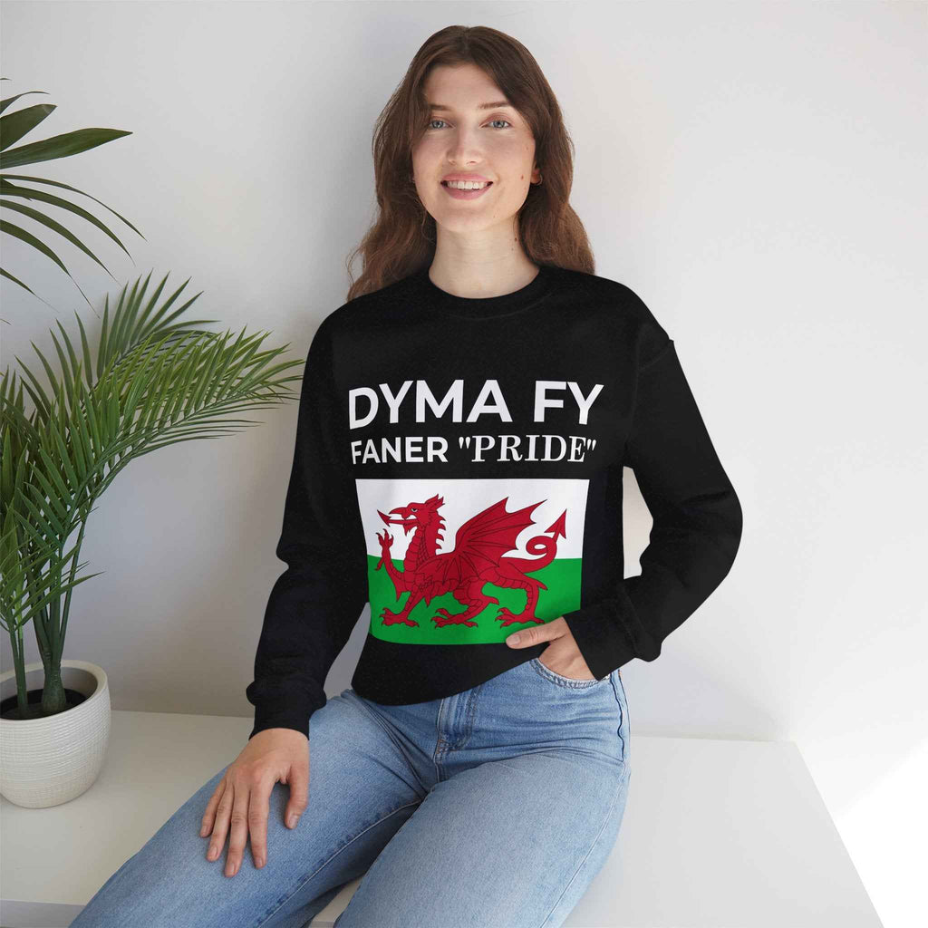 Welsh Pride Sweatshirt for Welsh Heritage Lovers, Unisex Cozy Crewneck, Perfect for Celebrations, Gifts, Casual Wear, Dyma Fy Design