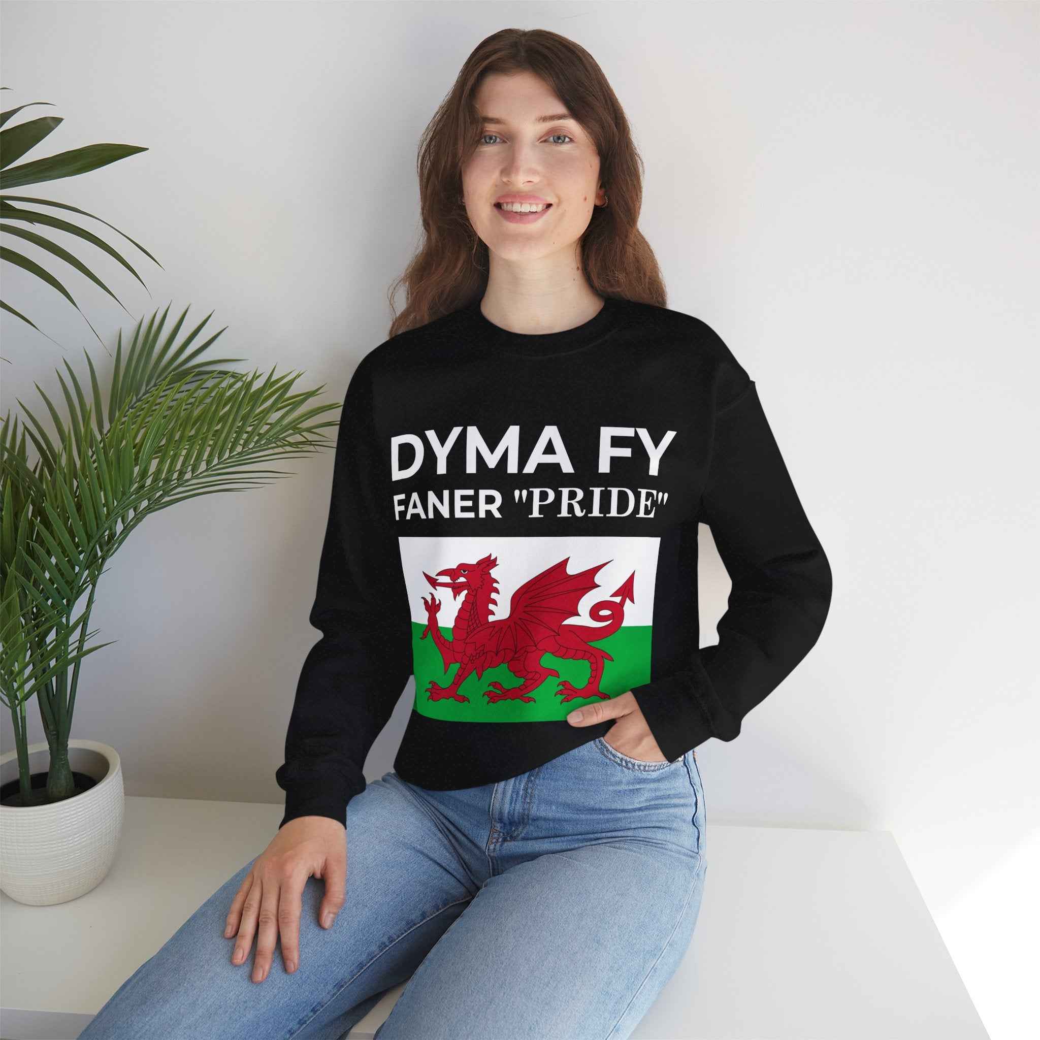 Welsh Pride Sweatshirt for Welsh Heritage Lovers, Unisex Cozy Crewneck, Perfect for Celebrations, Gifts, Casual Wear, Dyma Fy Design