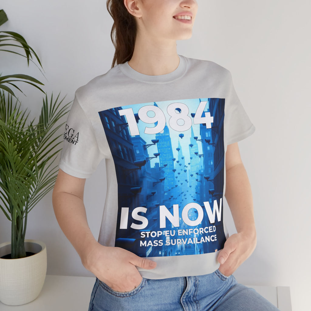 1984 Is Now Unisex Tee, Dystopian Theme Shirt, Statement Tee, Gift for Activists, Casual Everyday Wear, Comfortable Cotton T-Shirt - Mega Movement