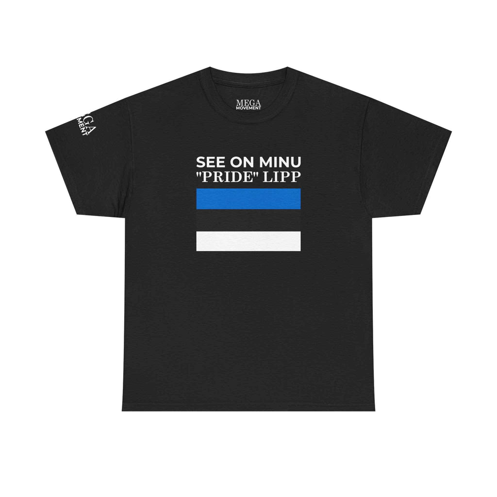 See On Minu 'Pride' Lipp T‑Shirt ( Small Print ) — Blue White Stripe Pride Tee