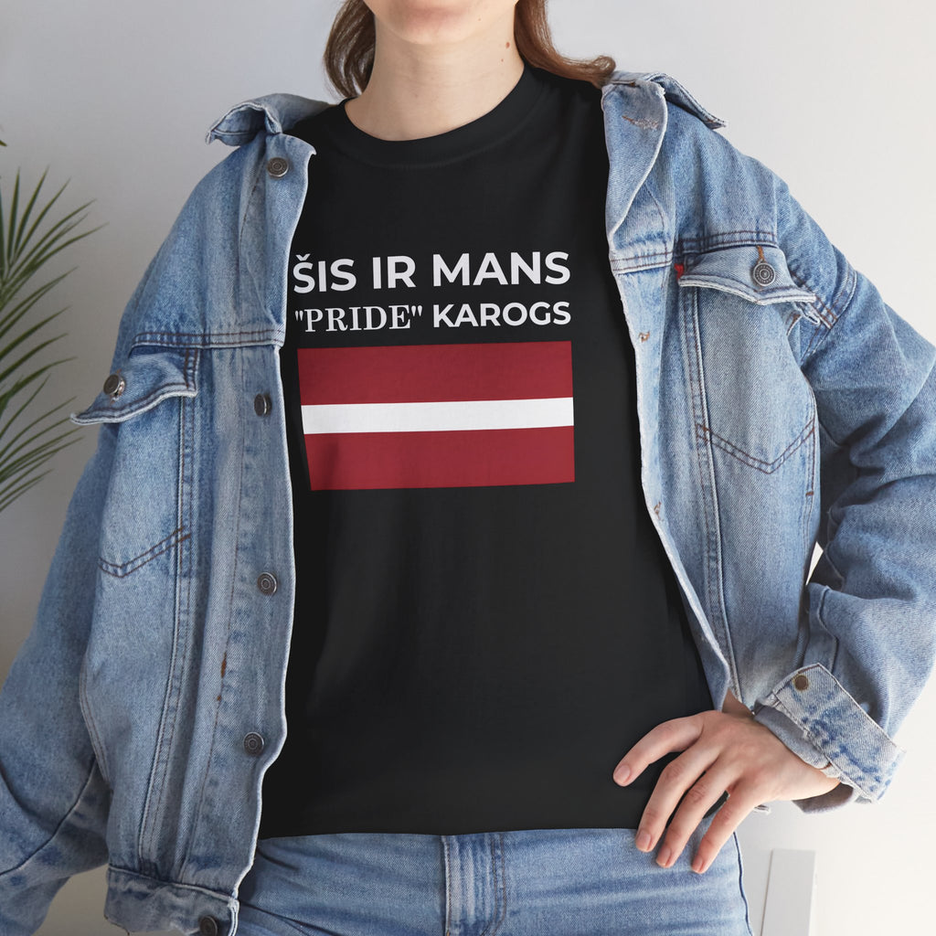Latvian Pride Flag T‑Shirt ( Small Print ) — "Šis ir mans 'Pride' karogs" Tee