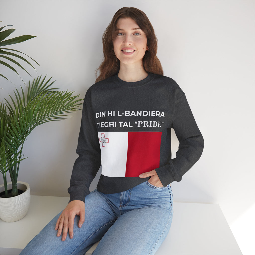 Malta Pride Flag Crewneck Sweatshirt, Unisex Apparel, Festival Clothing, Comfort Wear - Mega Movement