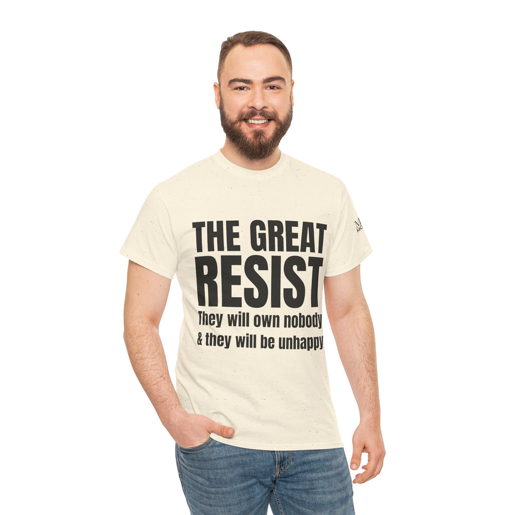 The Great Resist Casual Unisex Heavy Cotton Tee – Stand Against the W.E.F. Agenda - Mega Movement