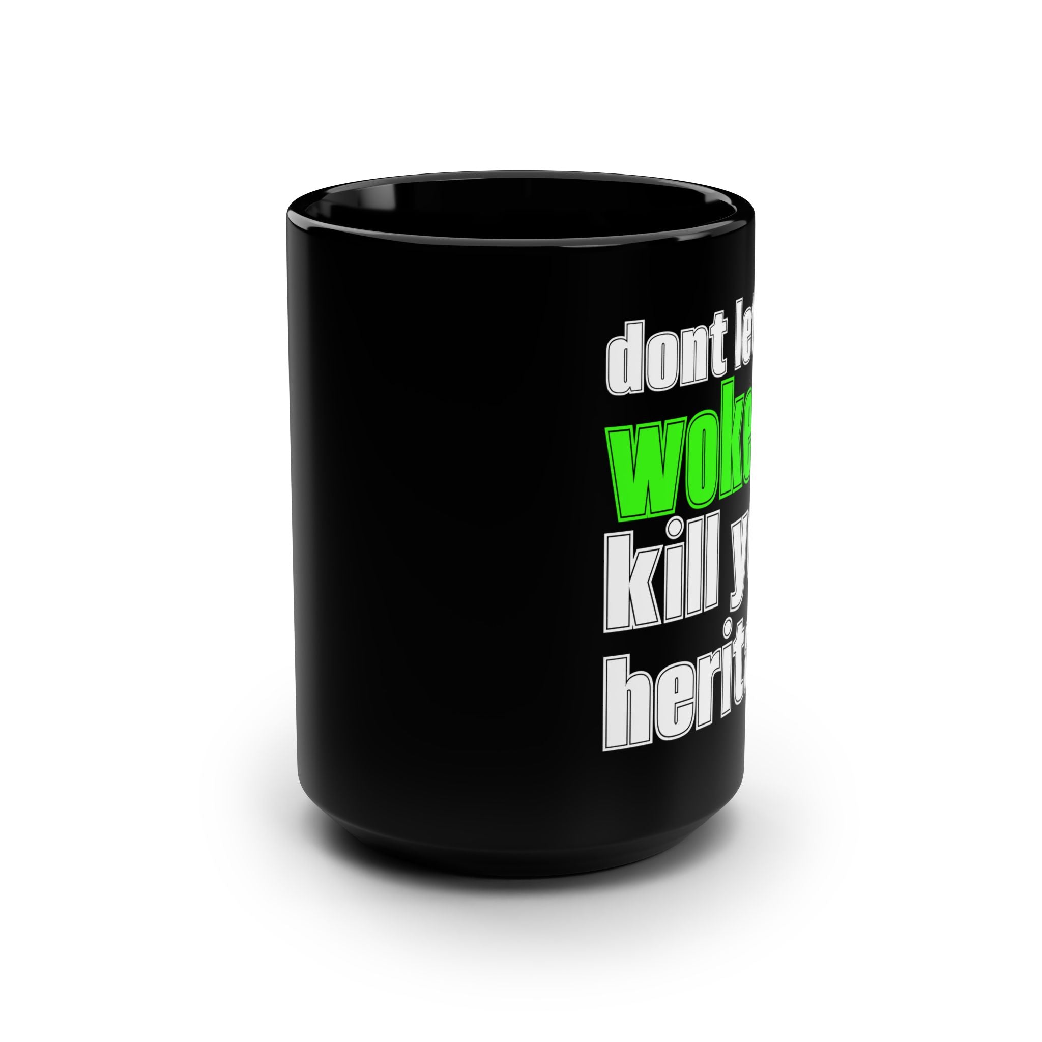 Woke Mind Virus Black Mug, 15oz | Funny Gift, Political Humor Cup, Coffee Lover's Mug, Anti-Woke Merchandise, Heritage Reminder - Mega Movement