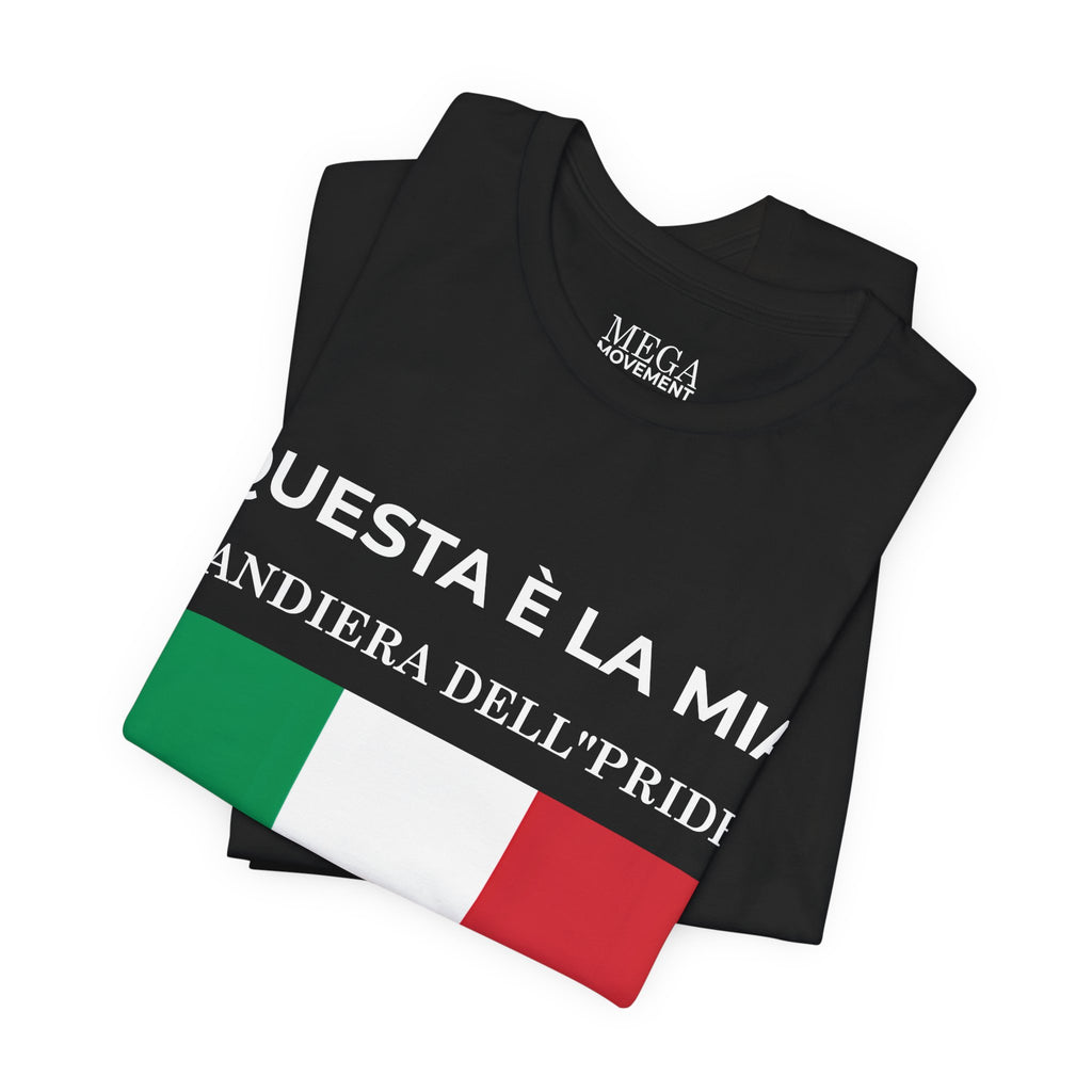 Italian Pride Flag Tee, Unisex Short Sleeve Shirt for Patriots, Patriot Apparel, Casual Wear, Gift Idea - Mega Movement