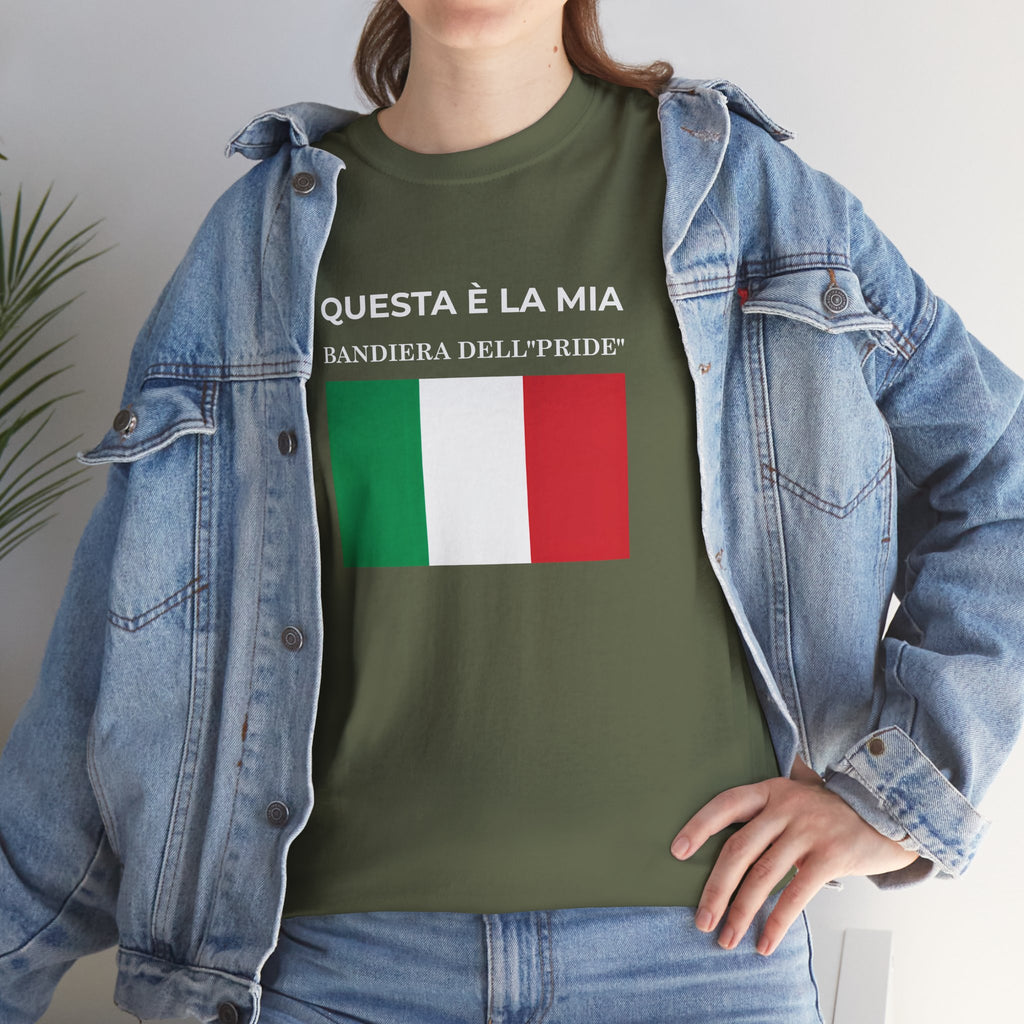 Italian Flag Tee ( Small Print ) — "Questa è la mia bandiera dell’Pride" Graphic T-Shirt