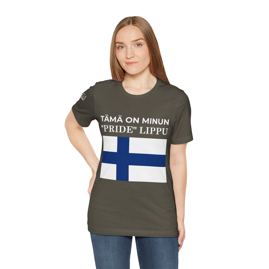 Finland Pride Flag Tee, Unisex Jersey T-Shirt for Patriot Pride, Finnish Pride Apparel, Comfortable Casual Wear, Statement Clothing - Mega Movement
