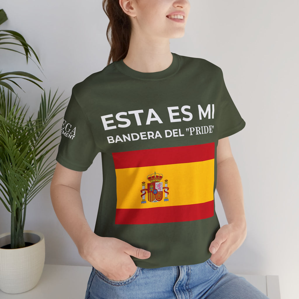 Spanish Pride Flag Tee, Unisex Short Sleeve Shirt, Festival Outfit, Celebration Wear, Casual Tee - Mega Movement