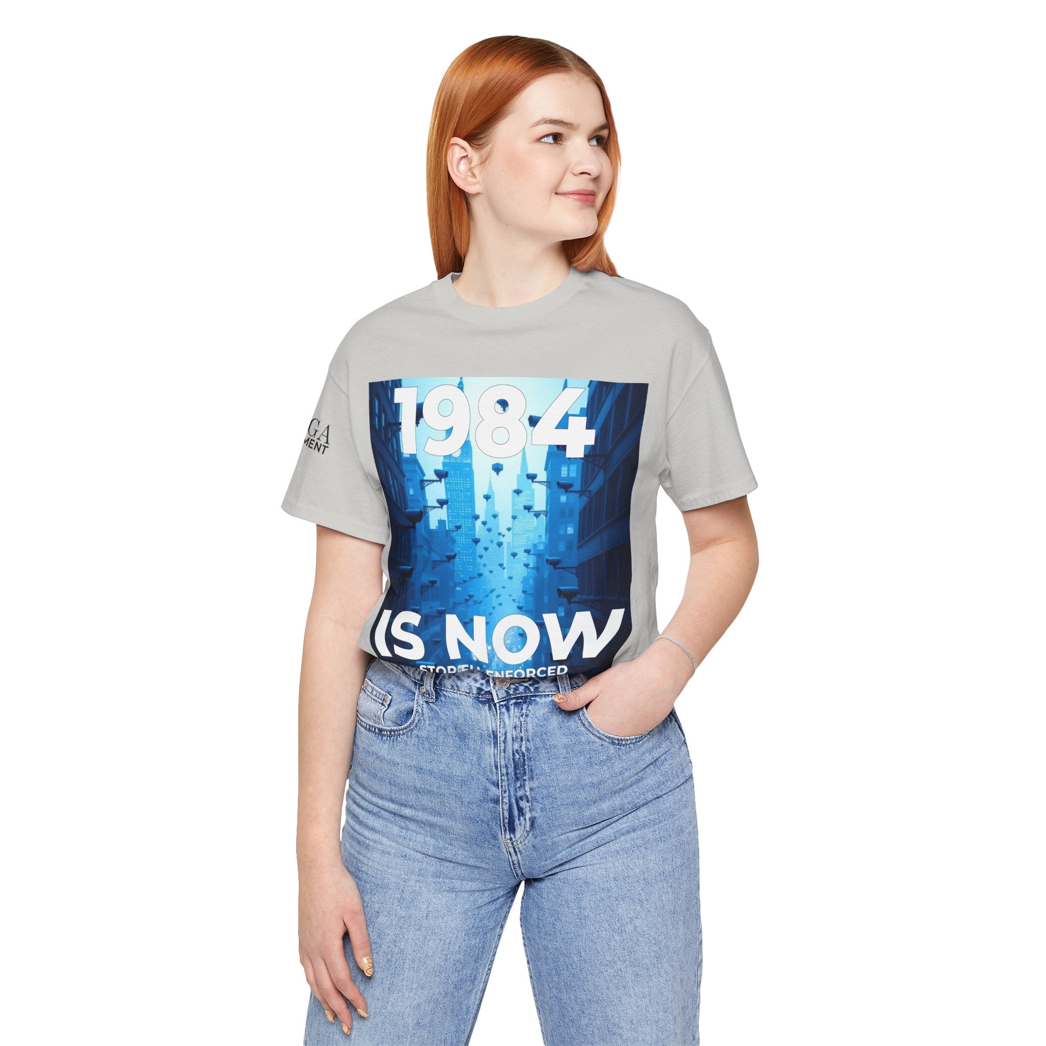 1984 Is Now Unisex Tee, Dystopian Theme Shirt, Statement Tee, Gift for Activists, Casual Everyday Wear, Comfortable Cotton T-Shirt - Mega Movement