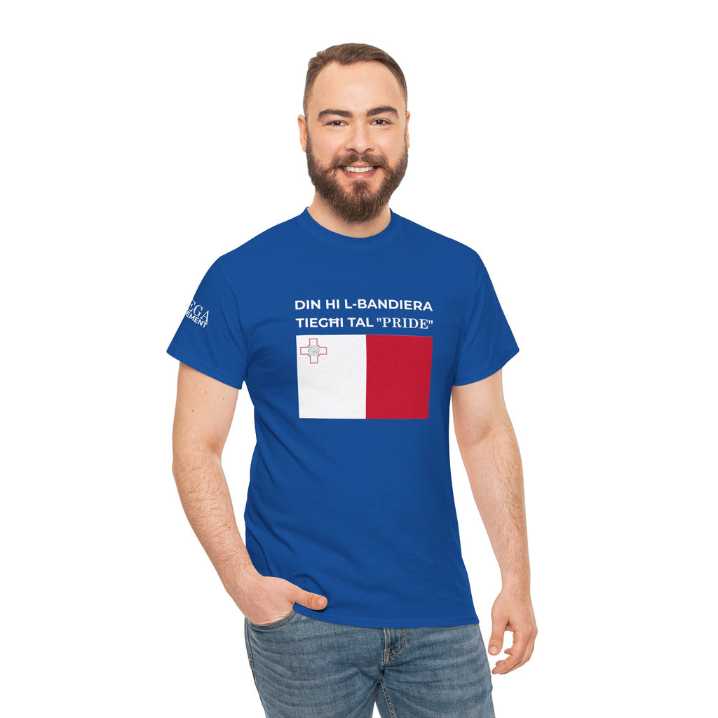 Malta Flag "Din Hi l-Bandiera Tieghi Tal 'Pride'" T-Shirt ( Small Print )