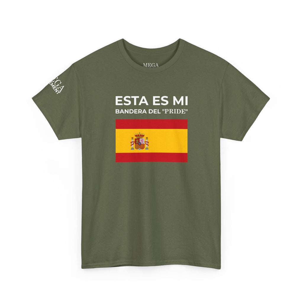 Spain Flag Graphic Tee ( Small Print ) — "Esta Es Mi Bandera del 'Pride'" Spanish Pride T-Shirt