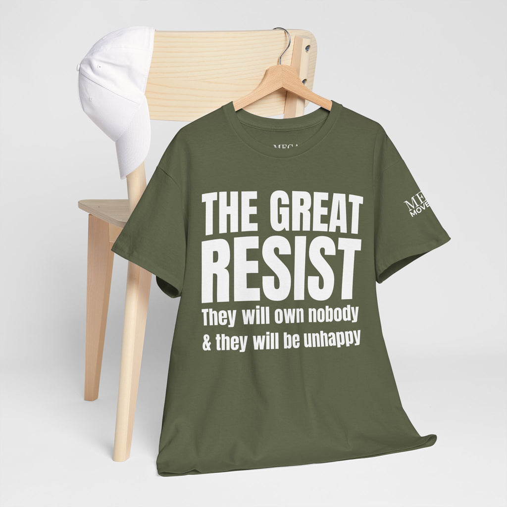 The Great Resist Casual Unisex Heavy Cotton Tee – Stand Against the W.E.F. Agenda - Mega Movement