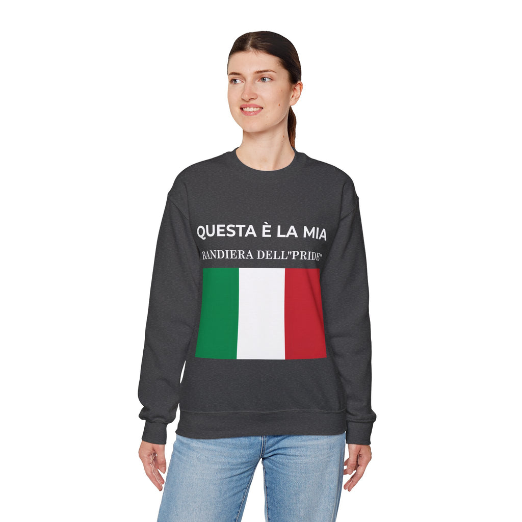Italian Pride Flag Crewneck Sweatshirt, Comfortable Unisex Sweatshirt, Italian Pride Gift, Casual Everyday Wear - Mega Movement