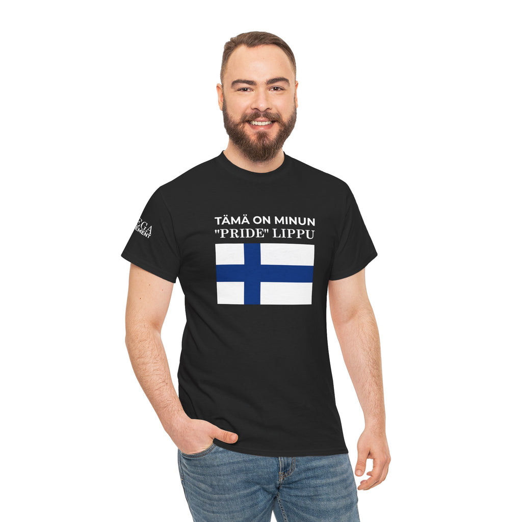Finnish Flag T‑Shirt ( Small Print ) — “Tämä on minun 'pride' lippu” Patriotic Tee