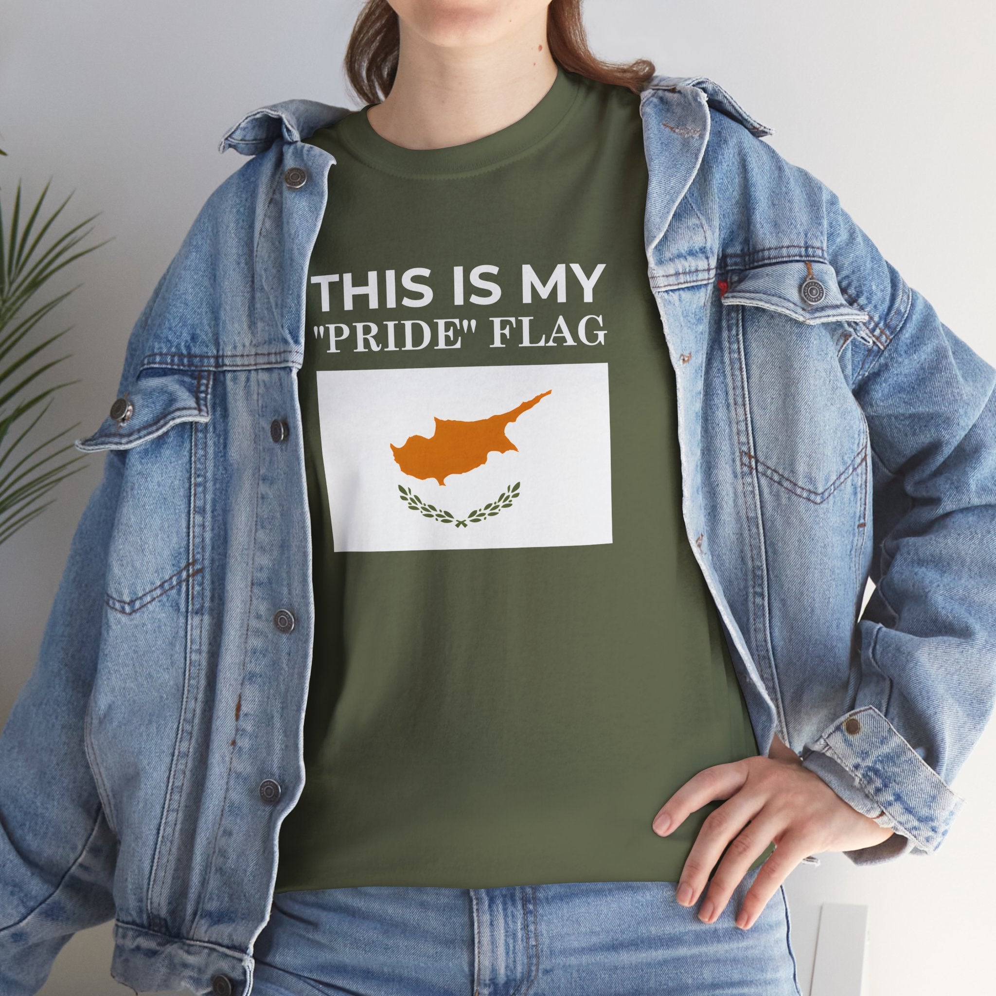 Cyprus Flag Tee ( Small Print ) - "This Is My 'Pride' Flag" Patriotic Cotton T-Shirt