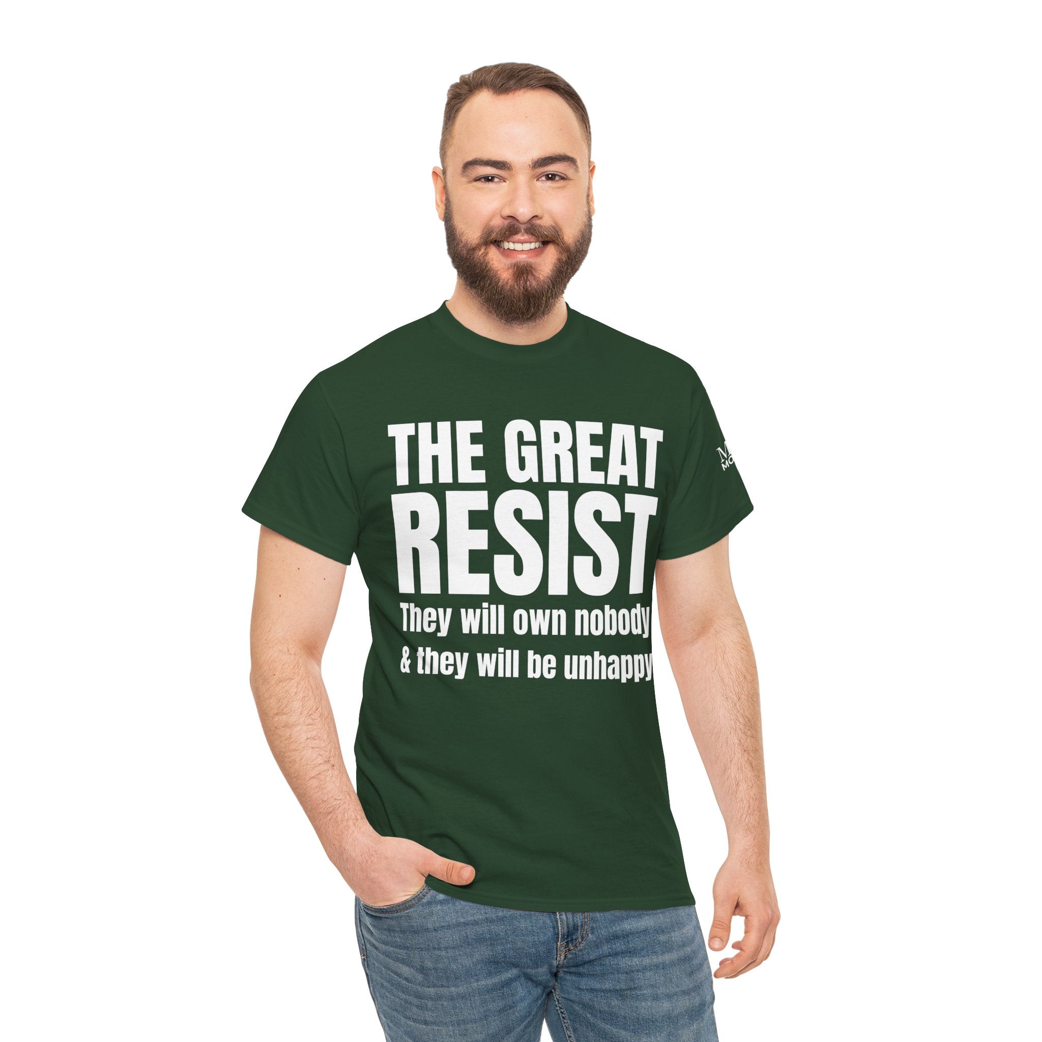 The Great Resist Casual Unisex Heavy Cotton Tee – Stand Against the W.E.F. Agenda - Mega Movement