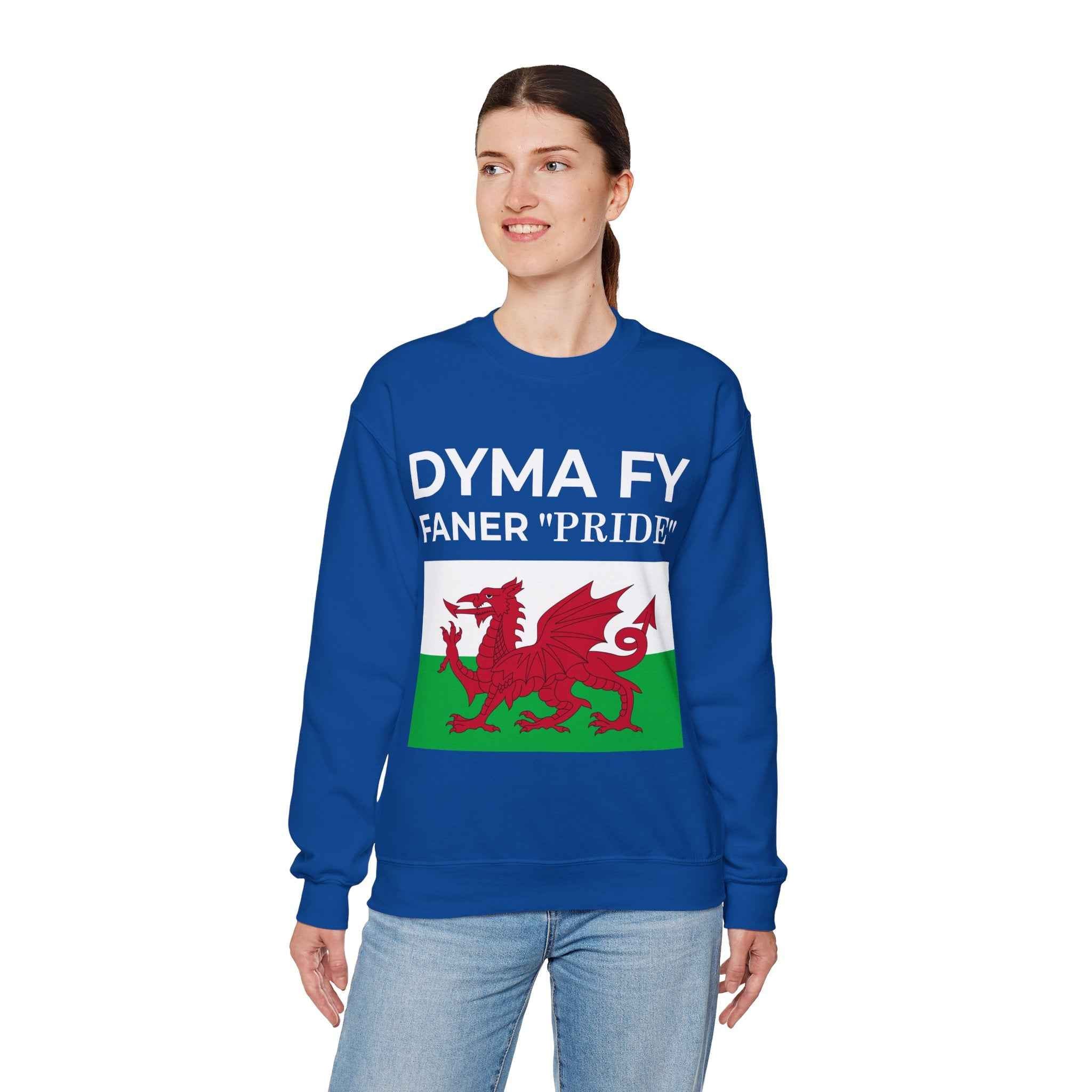 Welsh Pride Sweatshirt for Welsh Heritage Lovers, Unisex Cozy Crewneck, Perfect for Celebrations, Gifts, Casual Wear, Dyma Fy Design