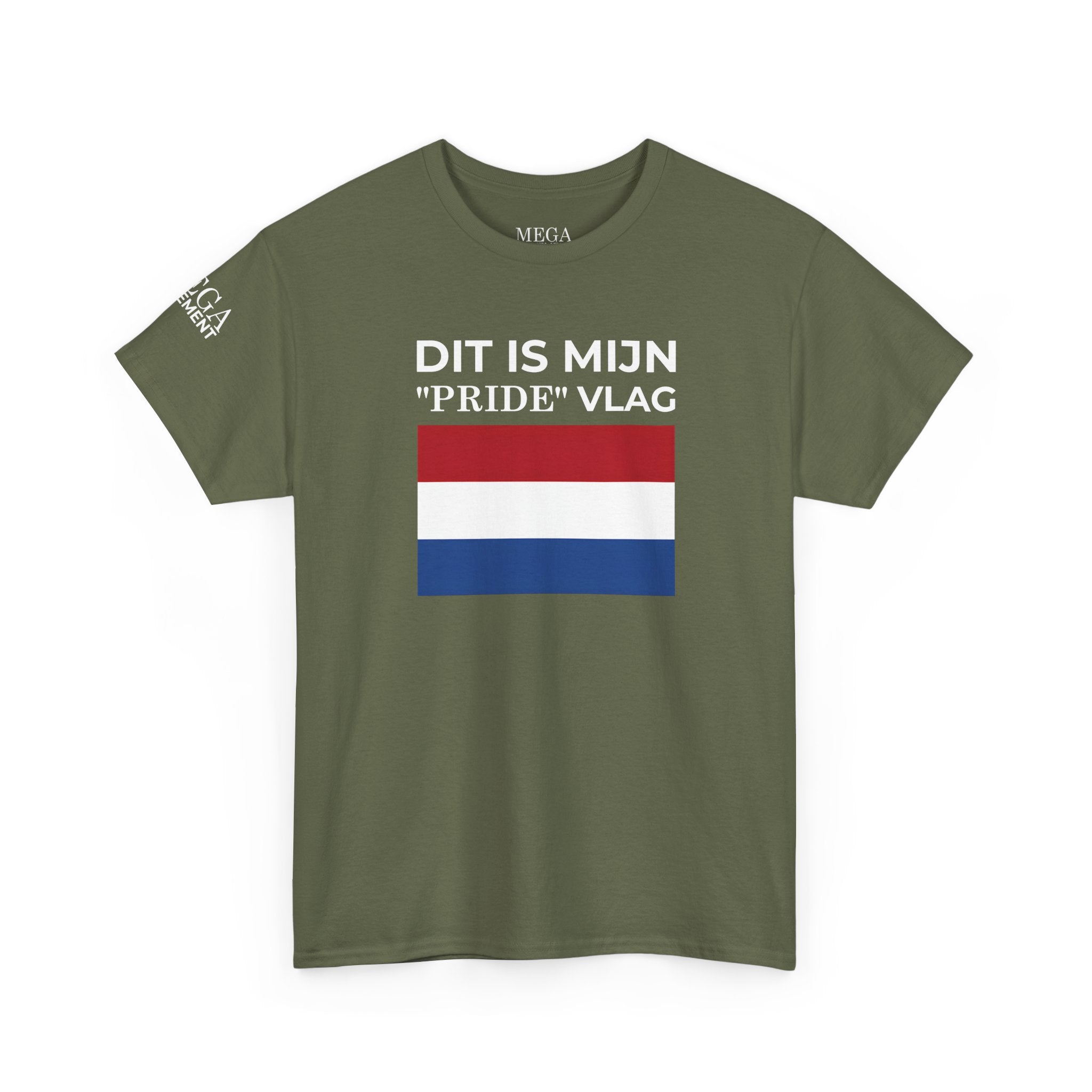 Dutch Pride Flag T-Shirt ( Small Print ) — "Dit Is Mijn 'Pride' Vlag" Cotton Tee