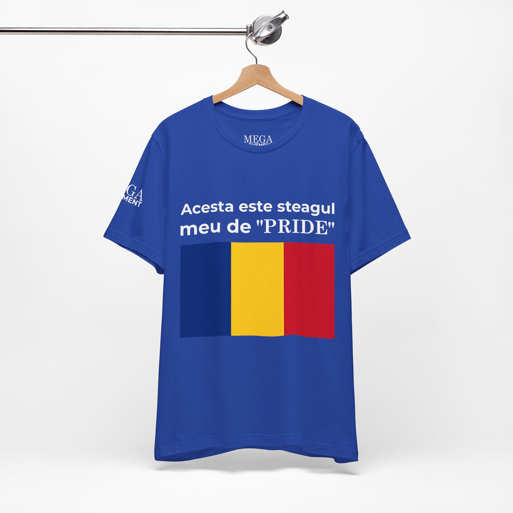 Romania Pride Flag Unisex Tee, Black Short Sleeve Shirt, Comfortable Casual Wear - Mega Movement