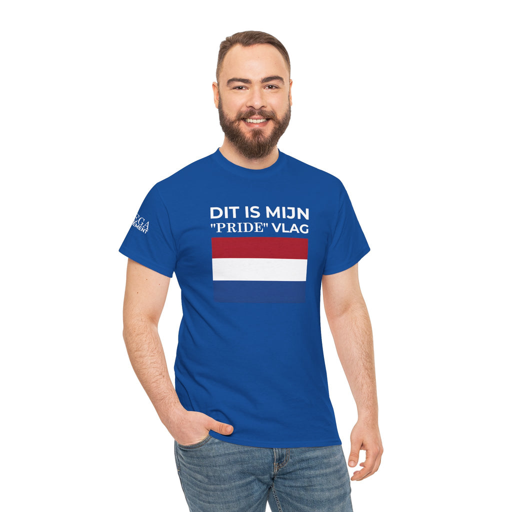 Dutch Pride Flag T-Shirt ( Small Print ) — "Dit Is Mijn 'Pride' Vlag" Cotton Tee