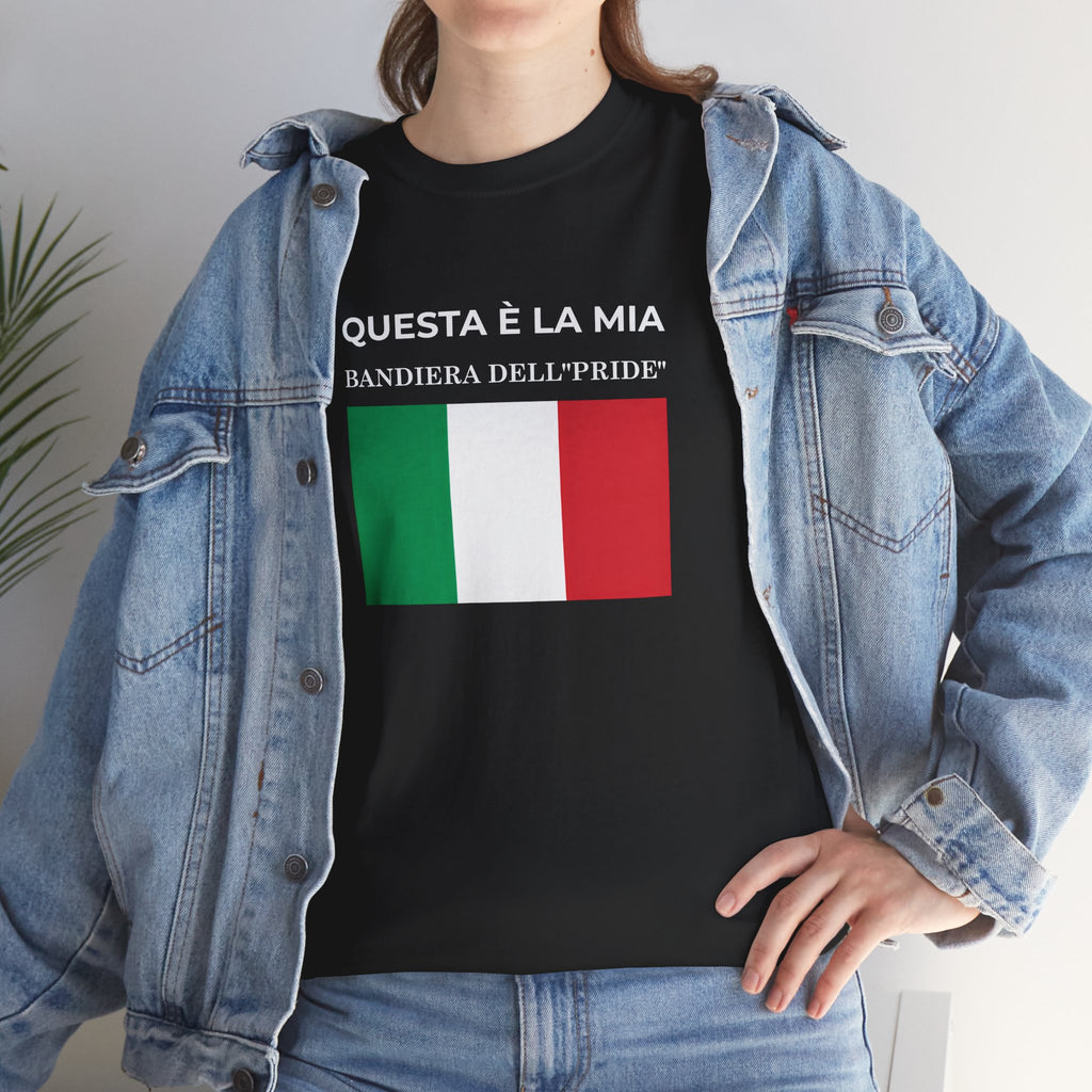 Italian Flag Tee ( Small Print ) — "Questa è la mia bandiera dell’Pride" Graphic T-Shirt