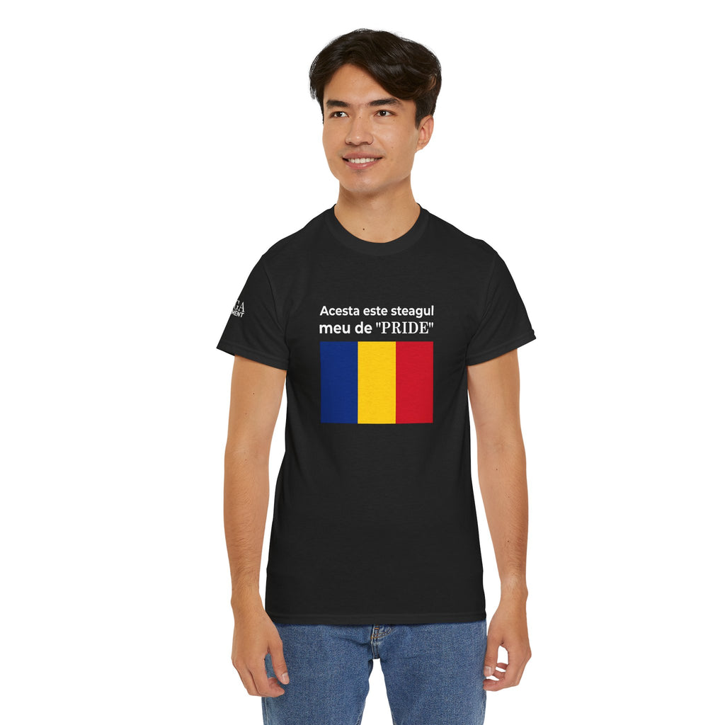 Romanian Flag Tee ( Small Print ) — "Acesta este steagul meu de 'PRIDE'" Cotton Shirt