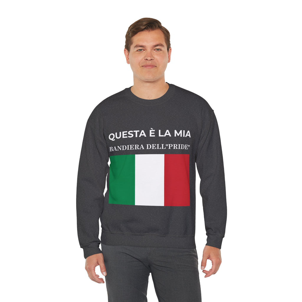 Italian Pride Flag Crewneck Sweatshirt, Comfortable Unisex Sweatshirt, Italian Pride Gift, Casual Everyday Wear - Mega Movement