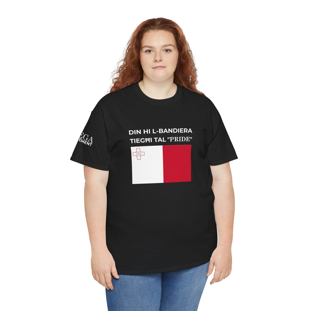 Malta Flag "Din Hi l-Bandiera Tieghi Tal 'Pride'" T-Shirt ( Small Print )