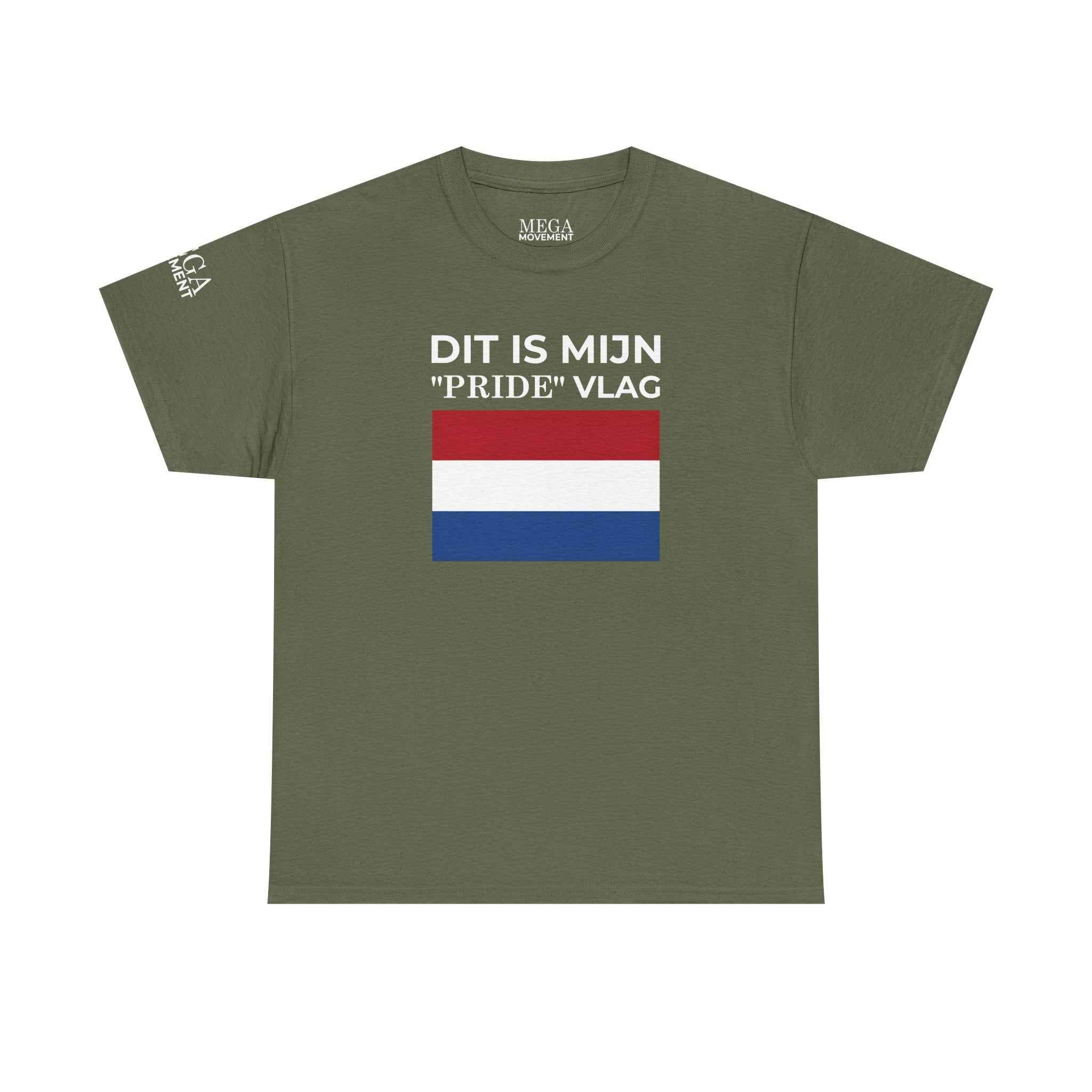 Dutch Pride Flag T-Shirt ( Small Print ) — "Dit Is Mijn 'Pride' Vlag" Cotton Tee
