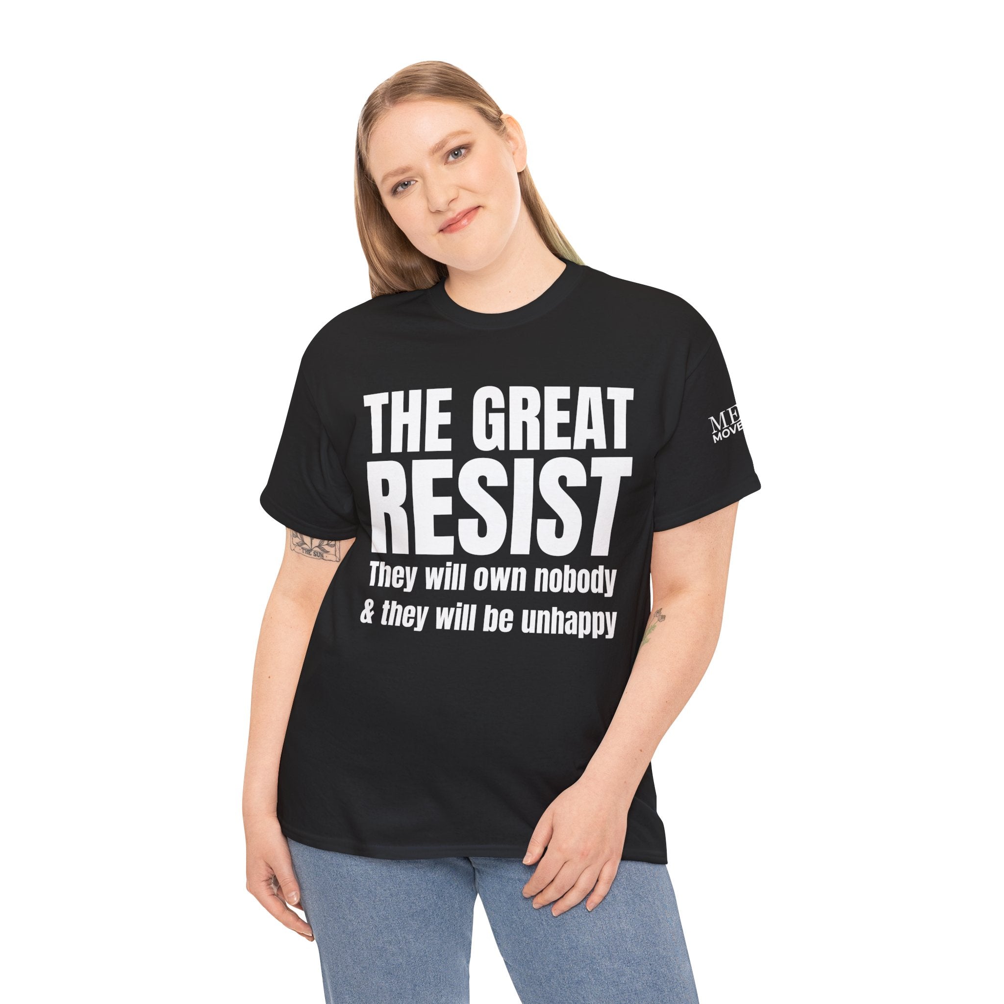 The Great Resist Casual Unisex Heavy Cotton Tee – Stand Against the W.E.F. Agenda - Mega Movement