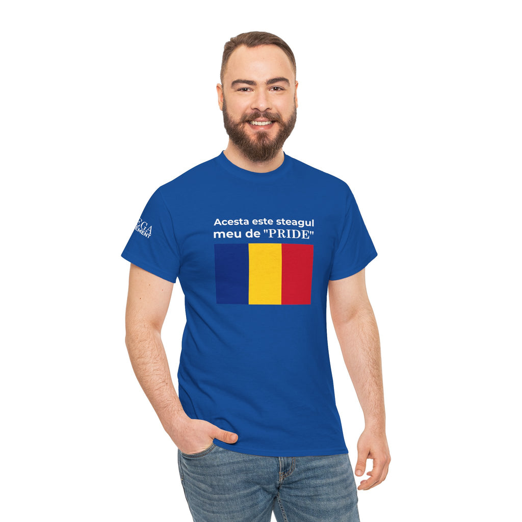 Romanian Flag Tee ( Small Print ) — "Acesta este steagul meu de 'PRIDE'" Cotton Shirt