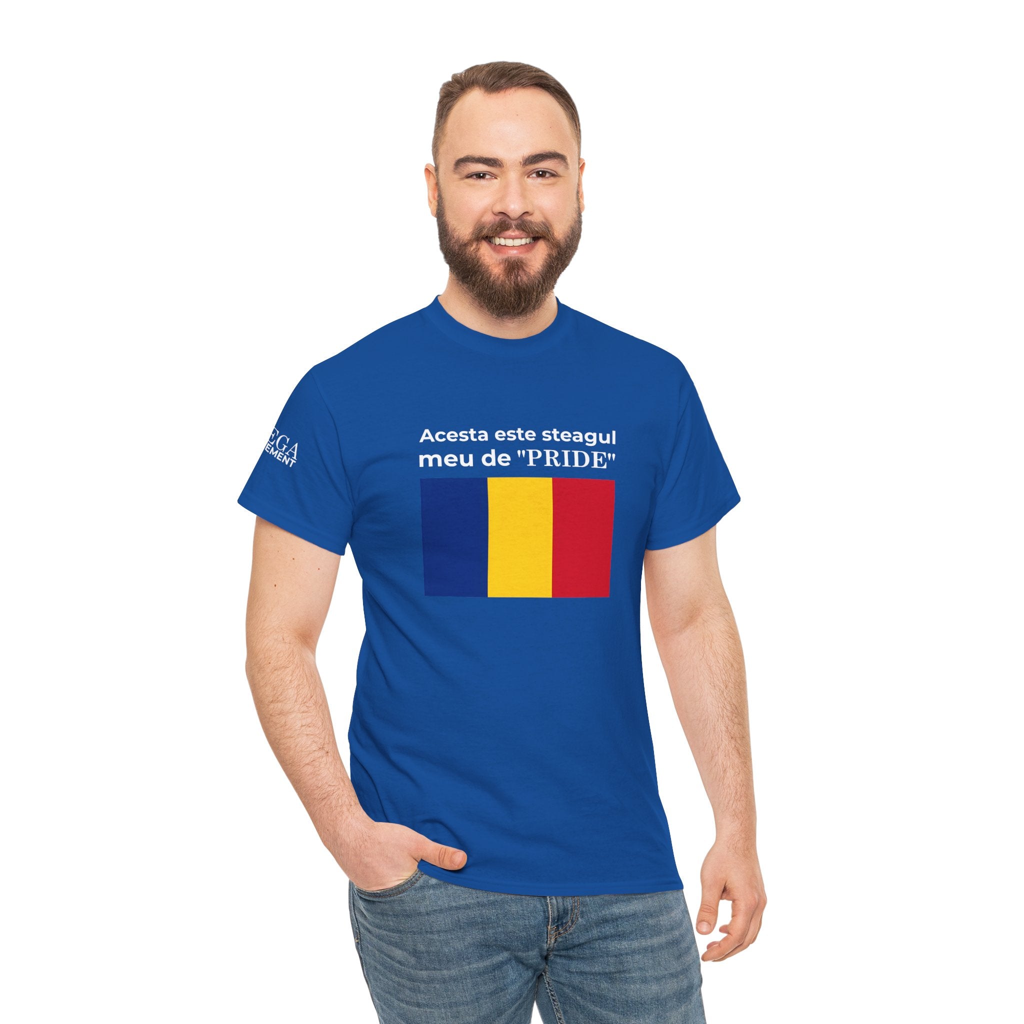 Romanian Flag Tee ( Small Print ) — "Acesta este steagul meu de 'PRIDE'" Cotton Shirt