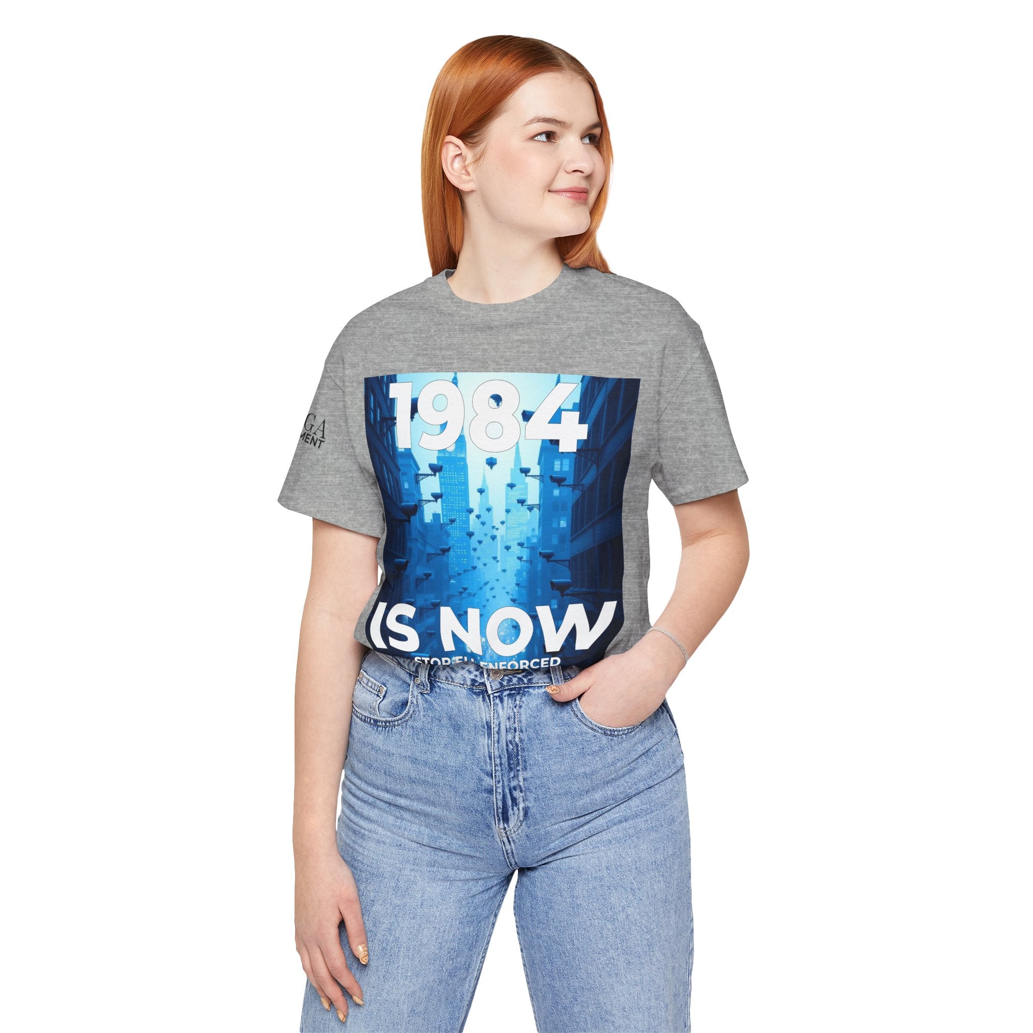 1984 Is Now Unisex Tee, Dystopian Theme Shirt, Statement Tee, Gift for Activists, Casual Everyday Wear, Comfortable Cotton T-Shirt - Mega Movement