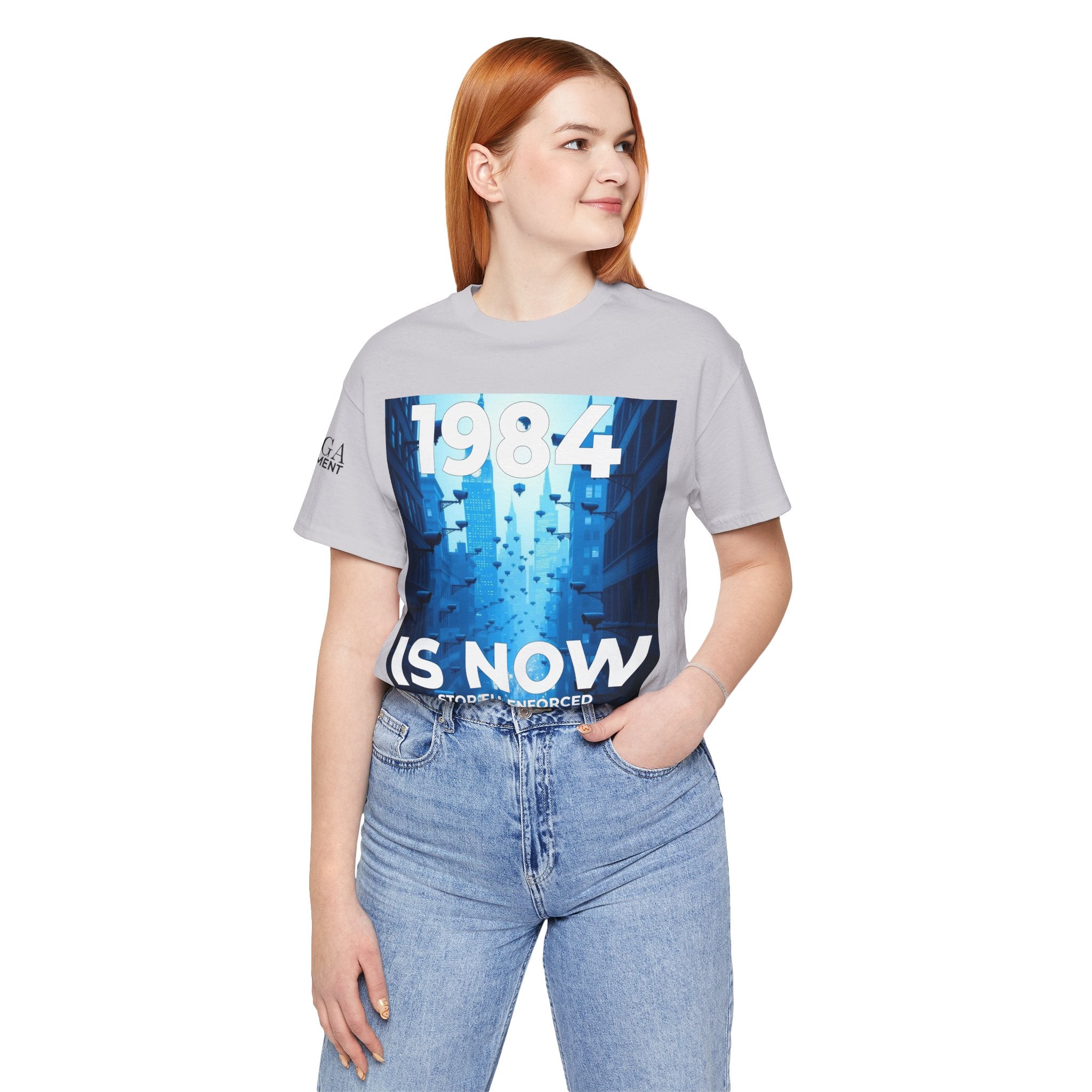 1984 Is Now Unisex Tee, Dystopian Theme Shirt, Statement Tee, Gift for Activists, Casual Everyday Wear, Comfortable Cotton T-Shirt - Mega Movement