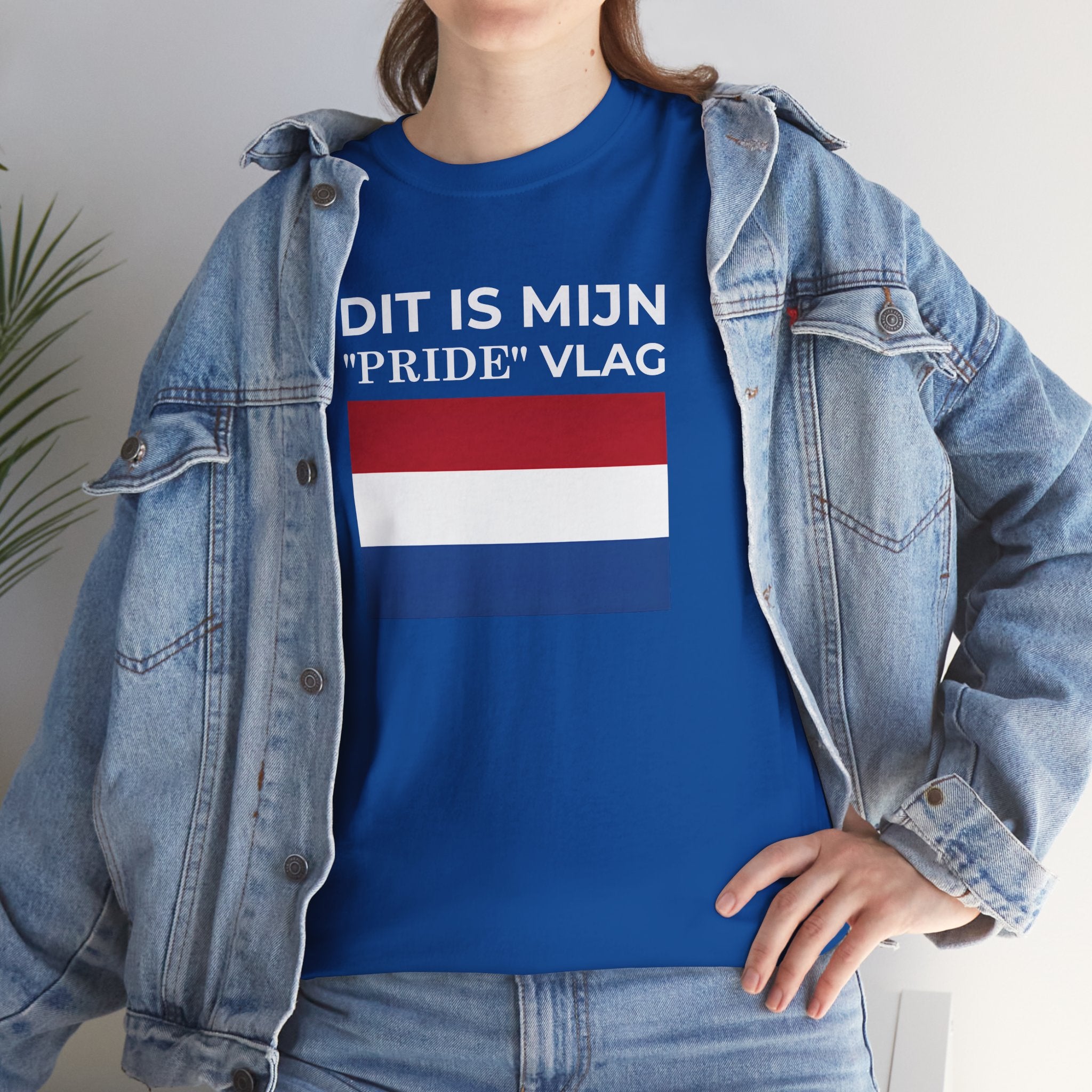 Dutch Pride Flag T-Shirt ( Small Print ) — "Dit Is Mijn 'Pride' Vlag" Cotton Tee