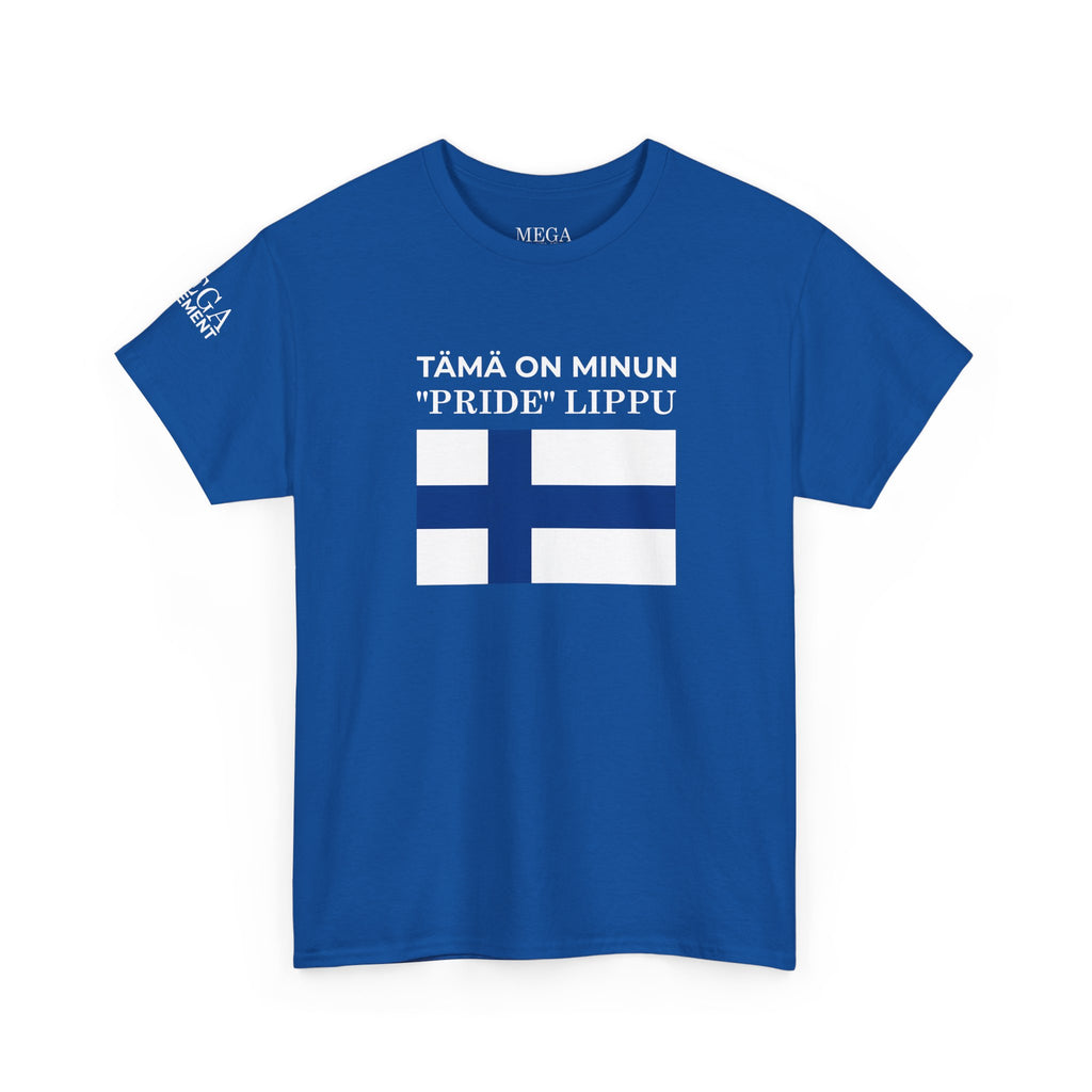 Finnish Flag T‑Shirt ( Small Print ) — “Tämä on minun 'pride' lippu” Patriotic Tee