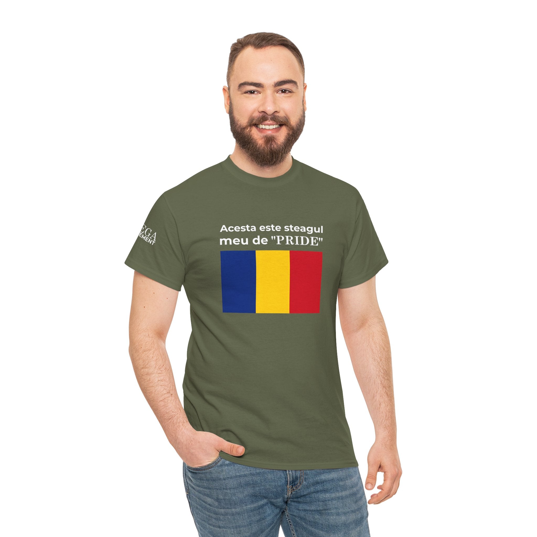 Romanian Flag Tee ( Small Print ) — "Acesta este steagul meu de 'PRIDE'" Cotton Shirt