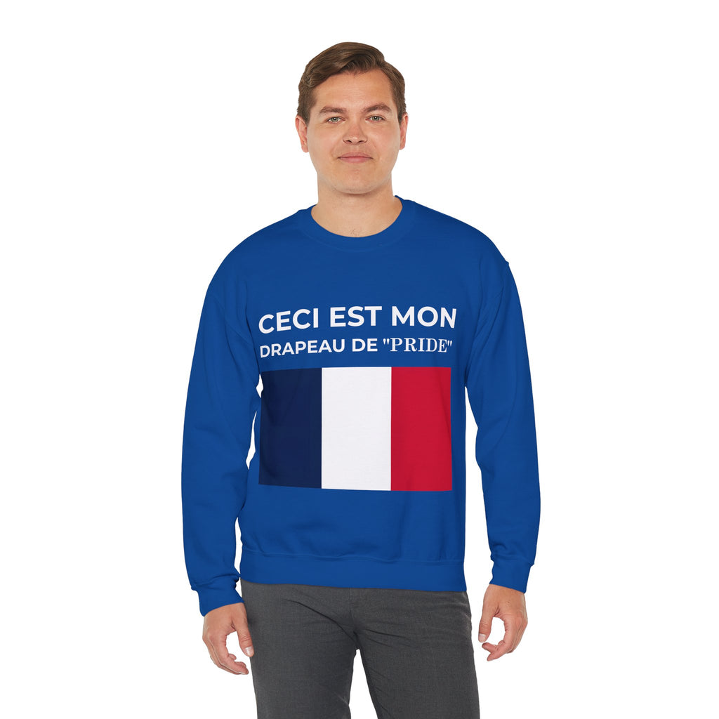 French Pride Flag Crewneck Sweatshirt - Unisex Heavy Blend™ Sweatshirt, Comfortable Casual Wear - Mega Movement